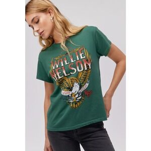 Daydreamer Willie Nelson Abbot Texas Tour tee Stormy Green Western Sz S READ